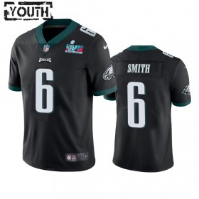 Camiseta Niño NFL Philadelphia Eagles DeVonta Smith 6 Negro Super Bowl LVII Vapor Limited